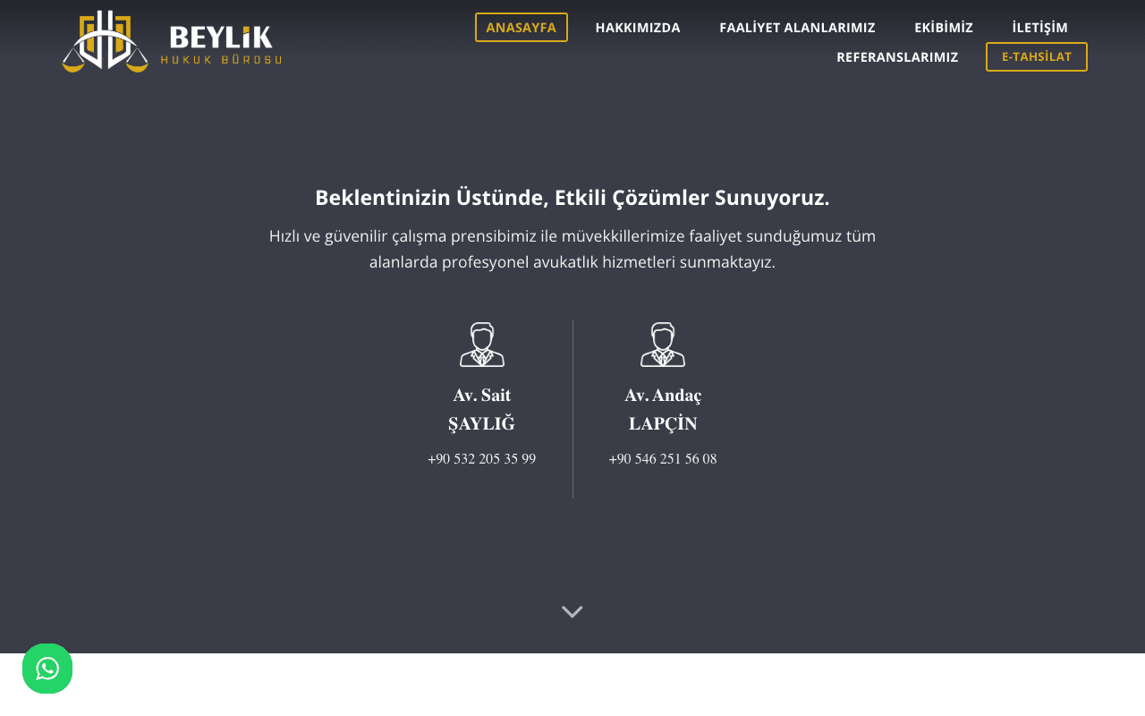 Beylik Hukuk web sitesi ekran görüntüsü