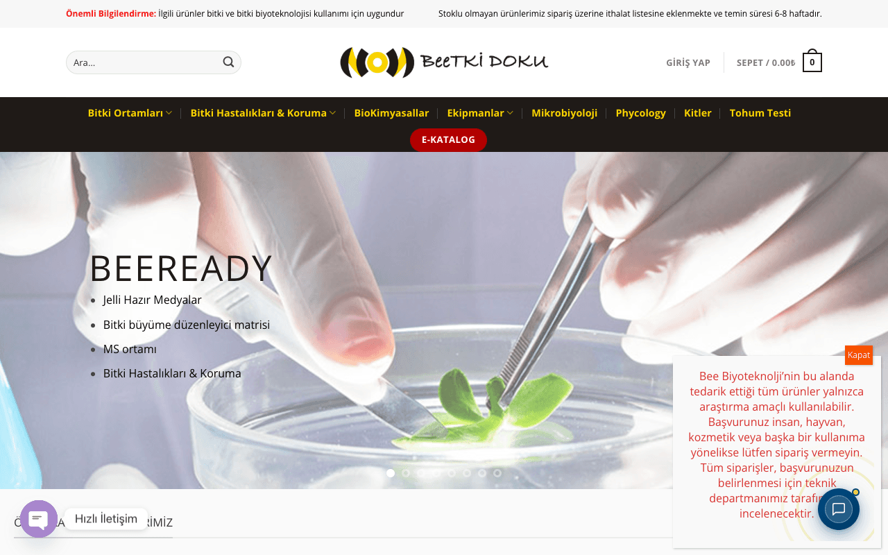 Bitki Doku web sitesi ekran görüntüsü