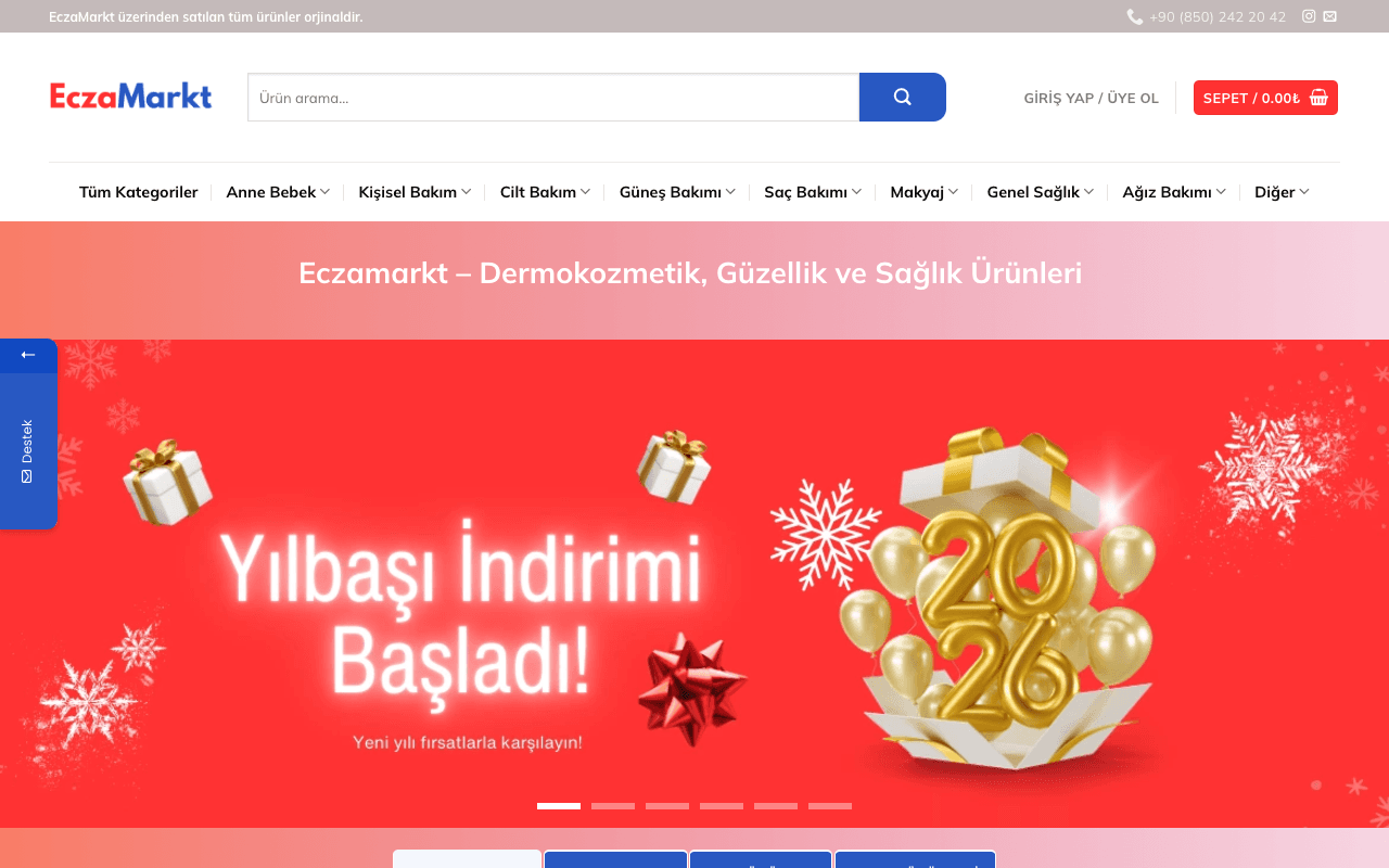 EczaMarkt web sitesi ekran görüntüsü