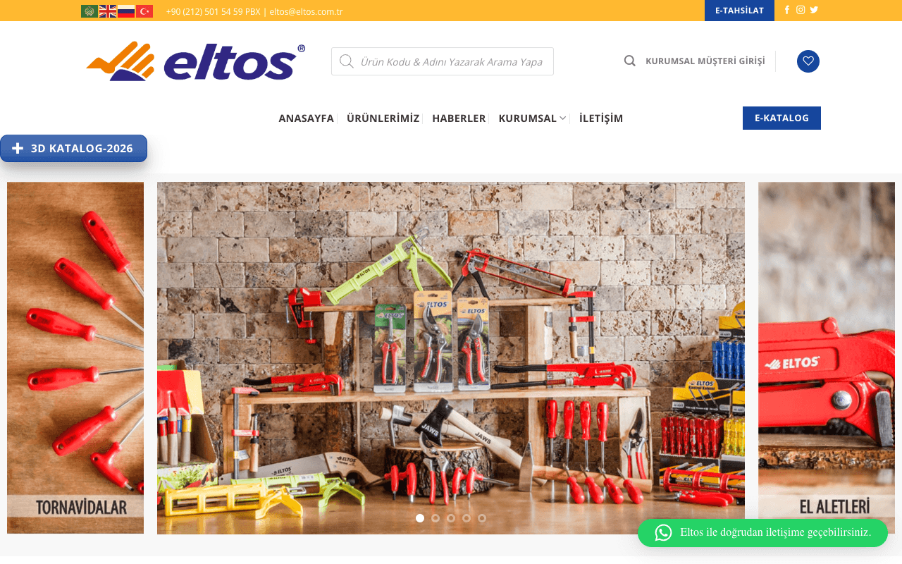 Eltos web sitesi ekran görüntüsü