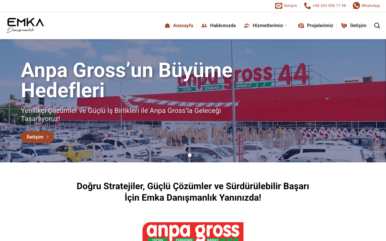 EMK Danışmanlık web sitesi ekran görüntüsü