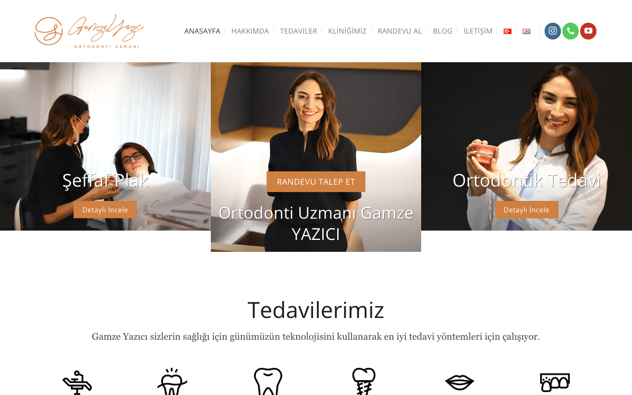 Gamze Yazıcı web sitesi ekran görüntüsü
