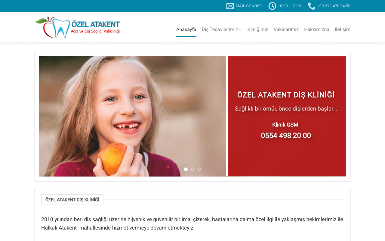 Özel Atakent web sitesi ekran görüntüsü
