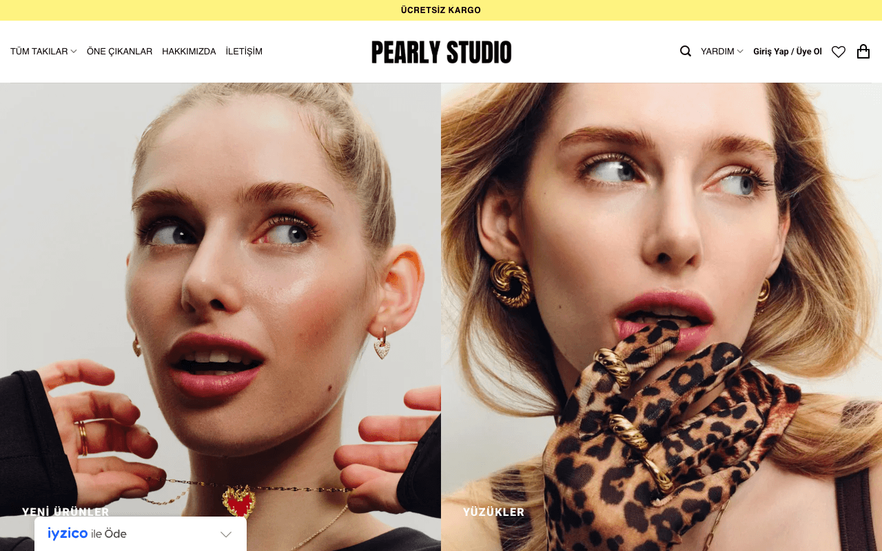 Studio Pearly web sitesi ekran görüntüsü