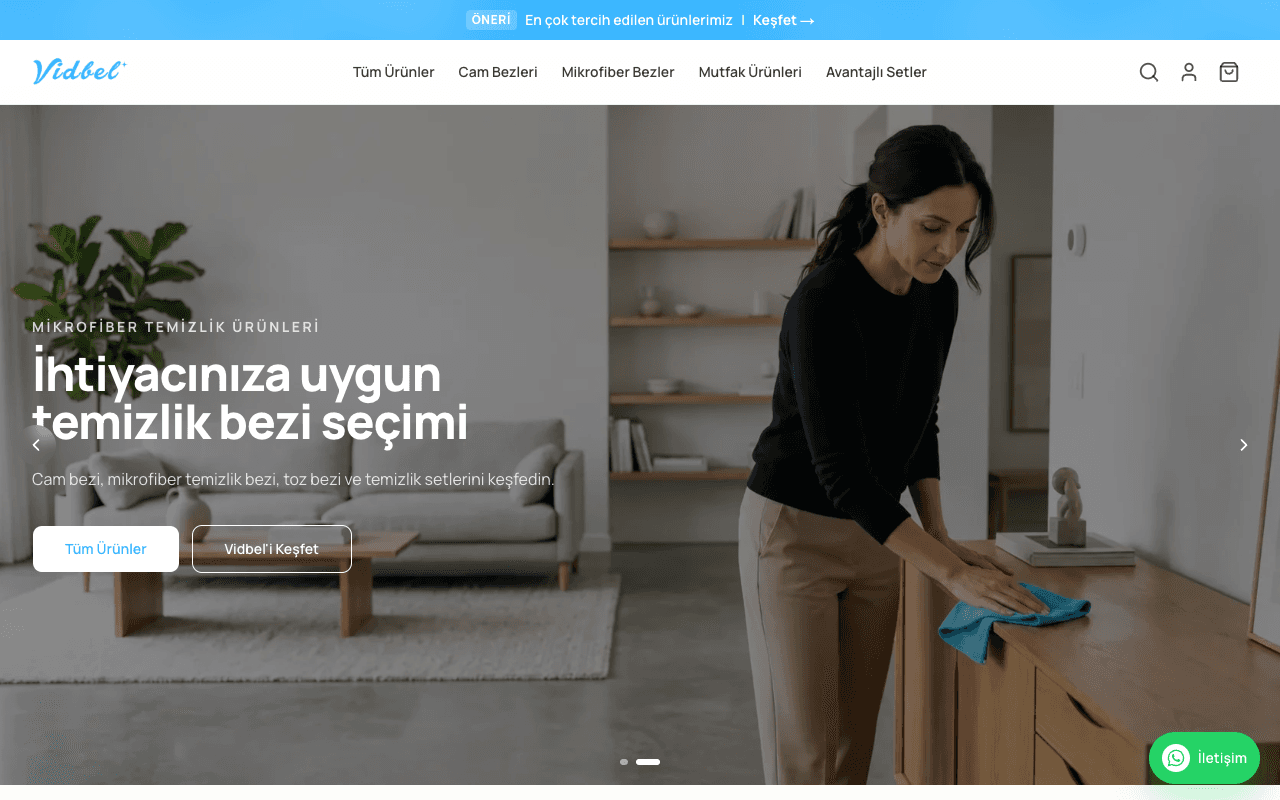 Vidbel web sitesi ekran görüntüsü