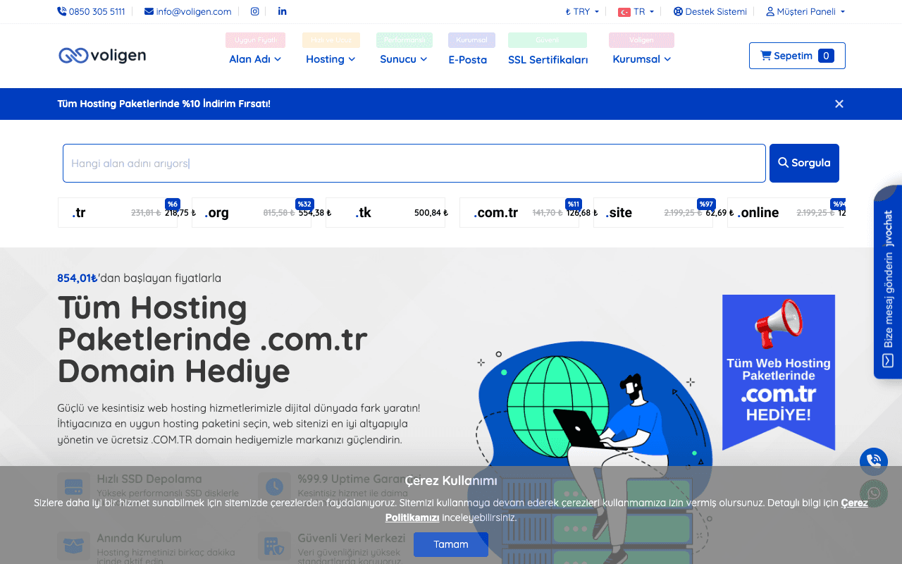 Voligen web sitesi ekran görüntüsü