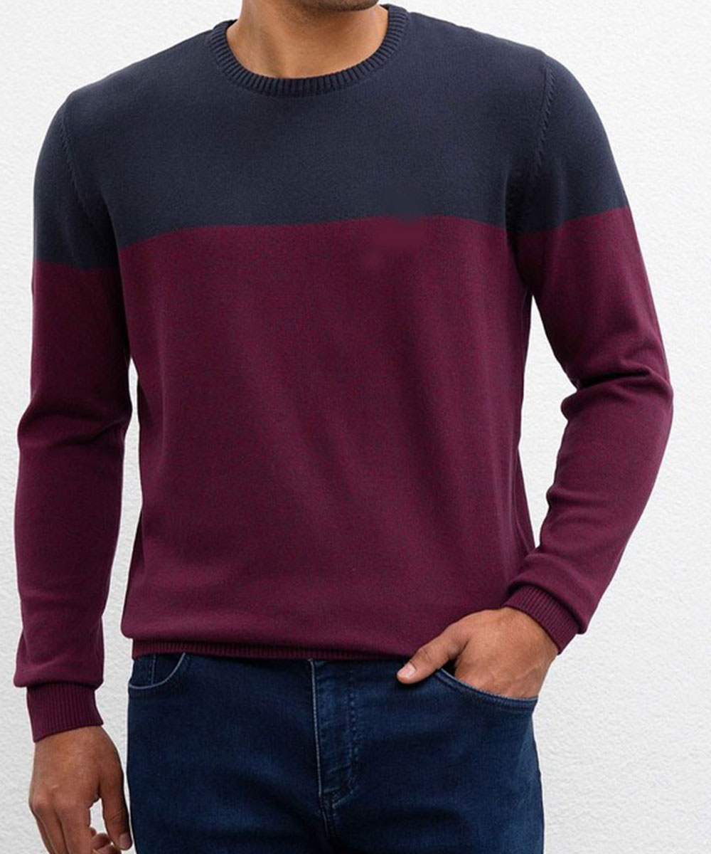 Demo İki Renk Triko Hırka